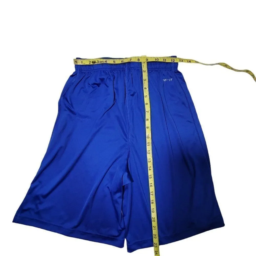Nike‎ Basketball Shorts Boys Youth Size Medium Dri Fit Blue Drawstring Waist EUC